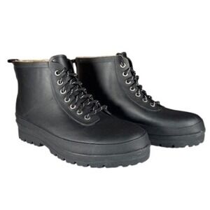 NWOT Chooka Black Waterproof Shearling Hiker Lace Up Rain Boots Womens Size 10